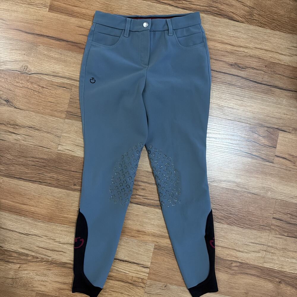 Cavalleria Toscana Knew Grip Breeches Size 12 Dark Grey